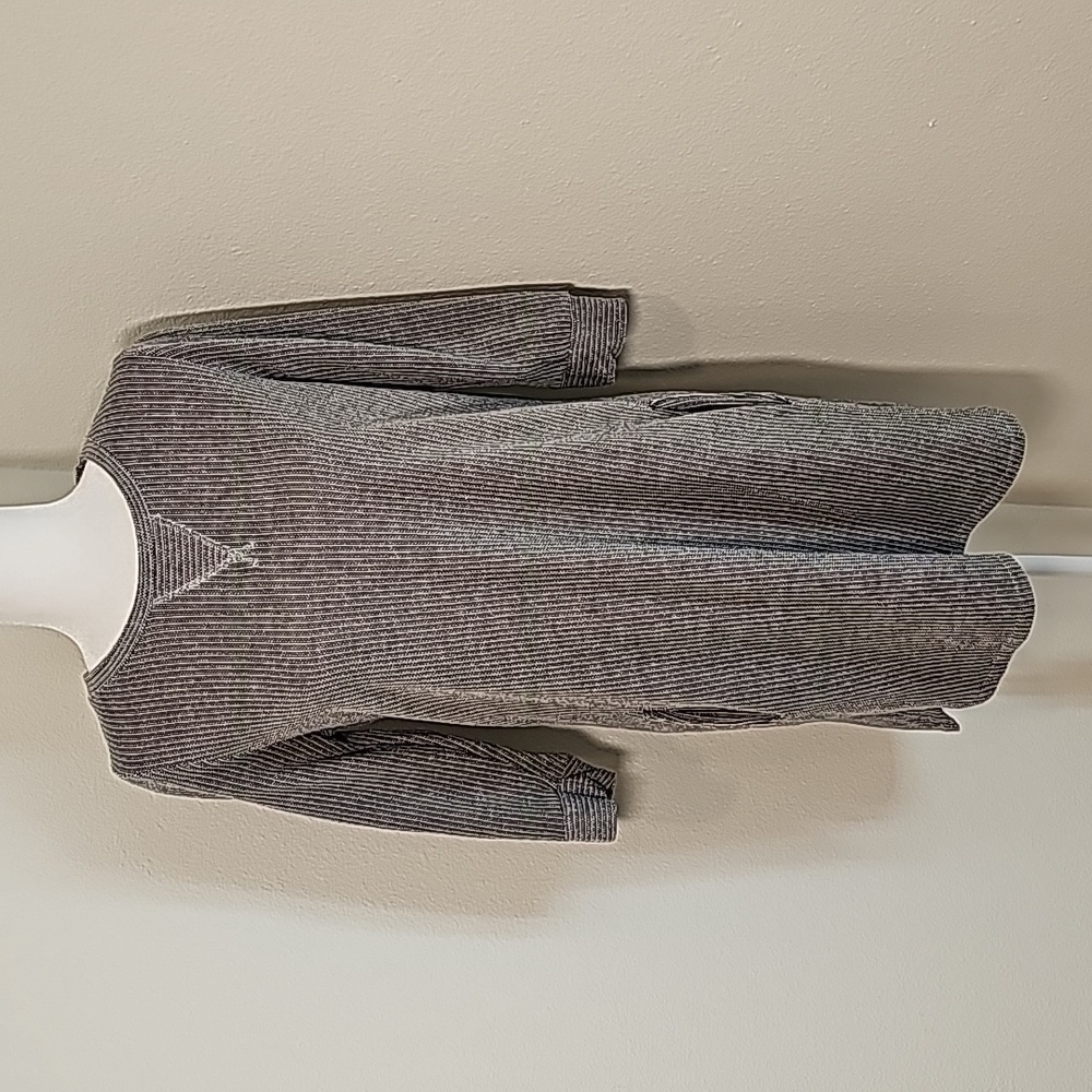 Jack BB Dakota Dress Tunic Ribbed‎ Knit Pockets 3/4 Sleeve Pullover Striped M